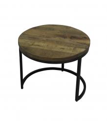 SOLID WOOD & IRON END TABLE