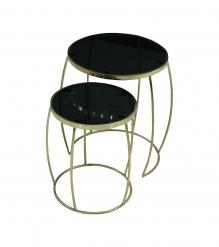 WOOD & IRON NESTING TABLES