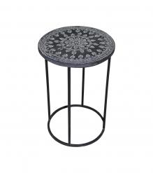 SOLID WOOD & IRON END TABLE