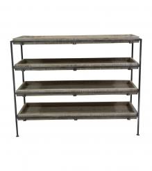 SOLID WOOD & IRON 4 TIER TABLE