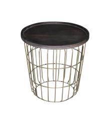 SOLID WOOD & IRON SIDE TABLE