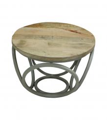 SOLID WOOD & IRON COFFEE TABLE