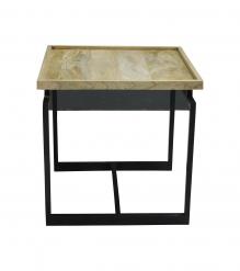 SOLID WOOD & IRON END TABLE