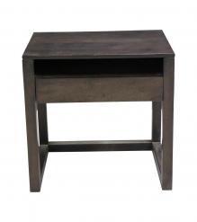 WOOD & IRON END TABLE