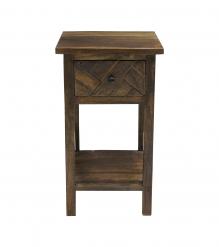SOLID WOOD & IRON END TABLE
