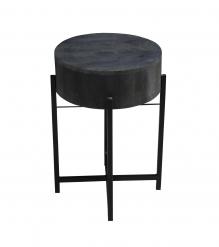 SOLID WOOD & IRON END TABLE