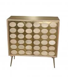ABSTRACT 2 DOOR WOOD & METAL CABINET