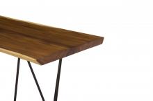 LIVE EDGE SOLID SUAR WOOD TABLE W/ METAL BASE