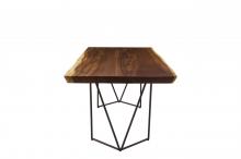 LIVE EDGE SOLID SUAR WOOD TABLE W/ METAL BASE
