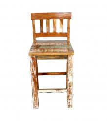 SOLID RECLAIMED TEAK WOOD COUNTER HEIGHT STOOL