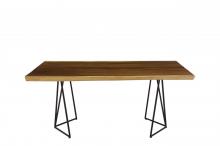 LIVE EDGE SOLID SUAR WOOD TABLE W/ METAL BASE