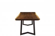 LIVE EDGE SOLID SUAR WOOD TABLE W/ METAL BASE