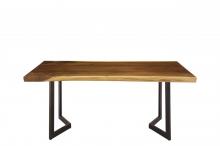 LIVE EDGE SOLID SUAR WOOD TABLE W/ METAL BASE