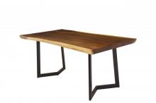 LIVE EDGE SOLID SUAR WOOD TABLE W/ METAL BASE