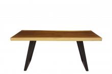 LIVE EDGE SOLID SUAR WOOD TABLE W/ METAL BASE