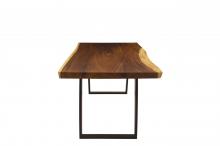 LIVE EDGE SOLID SUAR WOOD TABLE W/ METAL BASE