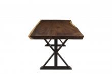 LIVE EDGE SOLID SUAR WOOD TABLE W/ METAL BASE