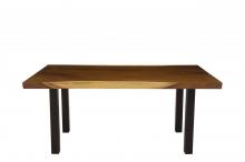 LIVE EDGE SOLID SUAR WOOD TABLE W/ METAL BASE