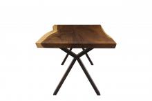 LIVE EDGE SOLID SUAR WOOD TABLE W/ METAL BASE 