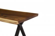 LIVE EDGE SOLID SUAR WOOD TABLE W/ METAL BASE
