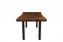LIVE EDGE SOLID SUAR WOOD TABLE W/ METAL BASE