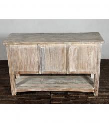 SOLID RECLAIMED TEAK WOOD SIDEBOARD W/ SLIDING DOORS & BOTTOM SHELF