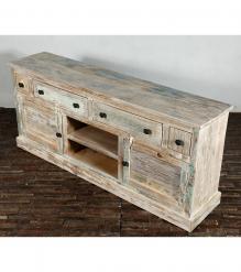 SOLID RECLAIMED TEAK WOOD SIDEBOARD CONSOLE W/ DRAWERS & DOORS