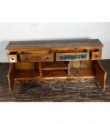 SOLID RECLAIMED TEAK WOOD SIDEBOARD CONSOLE W/ DRAWERS & DOORS