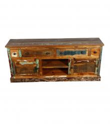 SOLID RECLAIMED TEAK WOOD SIDEBOARD CONSOLE W/ DRAWERS & DOORS