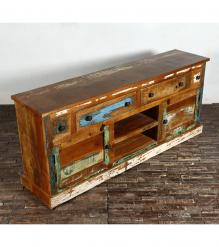 SOLID RECLAIMED TEAK WOOD SIDEBOARD CONSOLE W/ DRAWERS & DOORS