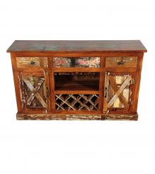 SOLID RECLAIMED TEAK WOOD WINE BAR SIDEBOARD 