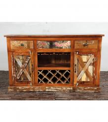 SOLID RECLAIMED TEAK WOOD WINE BAR SIDEBOARD 