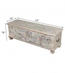 RECLAIMED WOOD STORAGE TRUNK W/ INLAID DETAIL