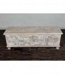 RECLAIMED WOOD STORAGE TRUNK W/ INLAID DETAIL
