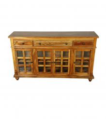 SOLID RECLAIMED TEAK WOOD SIDEBOARD W/ 6 DOORS & 3 DRAWERS