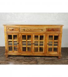 SOLID RECLAIMED TEAK WOOD SIDEBOARD W/ 6 DOORS & 3 DRAWERS