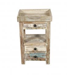 SOLID RECLAIMED TEAK WOOD 3 DRAWER END TABLE / NIGHT STAND