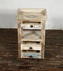 SOLID RECLAIMED TEAK WOOD 3 DRAWER END TABLE / NIGHT STAND