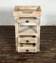 SOLID RECLAIMED TEAK WOOD 3 DRAWER END TABLE / NIGHT STAND