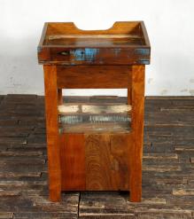 SOLID RECLAIMED TEAK WOOD 3 DRAWER END TABLE / NIGHT STAND