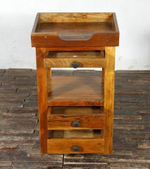 SOLID RECLAIMED TEAK WOOD 3 DRAWER END TABLE / NIGHT STAND