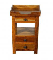 SOLID RECLAIMED TEAK WOOD 3 DRAWER END TABLE / NIGHT STAND