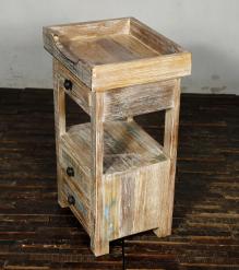 SOLID RECLAIMED TEAK WOOD 3 DRAWER END TABLE / NIGHT STAND