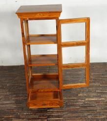 SOLID RECLAIMED TEAK WOOD & GLASS DISPLAY CABINET W/ 1 DRAWER