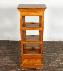 SOLID RECLAIMED TEAK WOOD & GLASS DISPLAY CABINET W/ 1 DRAWER