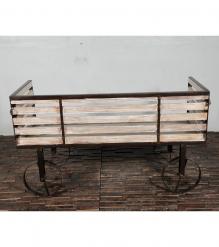 SOLID RECLAIMED TEAK WOOD BENCH W/ CASTERS