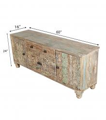 SOLID HAND CARVED RECLAIMED TEAK WOOD SIDEBOARD CONSOLE 