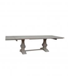 SOLID WOOD PEDESTAL EXTENSION DINING TABLE