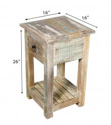 SOLID RECLAIMED TEAK WOOD SIDETABLE END TABLE