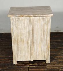 SOLID RECLAIMED TEAK WOOD W/ CARVED FISH END TABLE / NIGHTSTAND